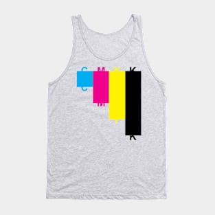 CMYK Cascading Blocks and Letters Tank Top